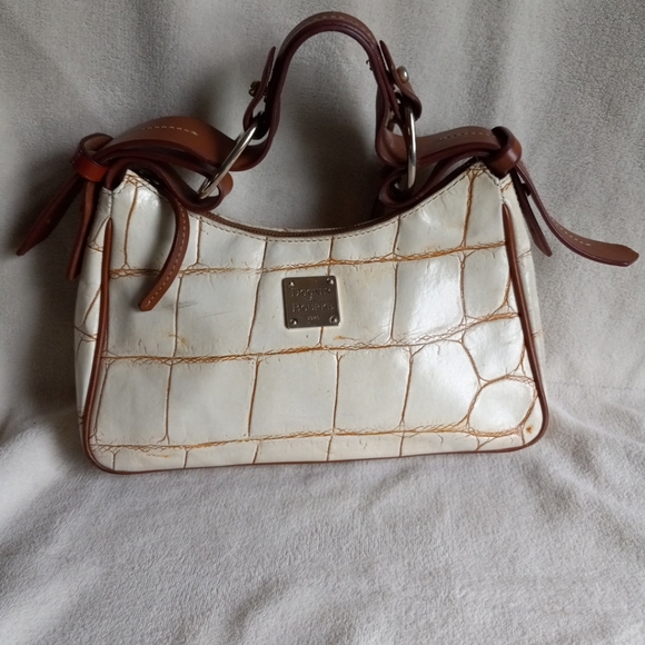 Vintage Dooney And Bourke Handbag Small White and Brown - Picture 10 of 16